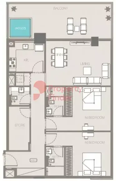 Планировка — 2-спальная, 135 м²