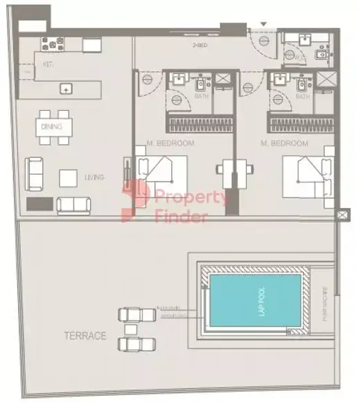 Планировка — 2-спальная, 170 м²