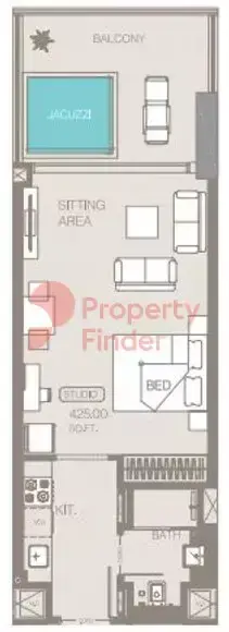 Планировка — Студия, 39 м²