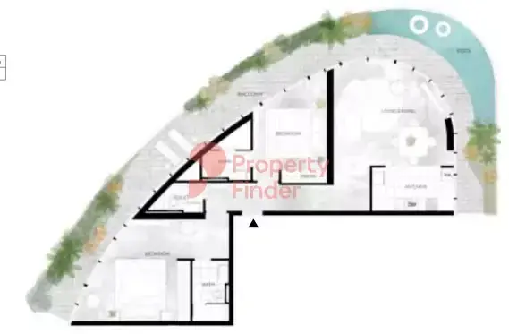 Планировка — 2-спальная, 172 м²