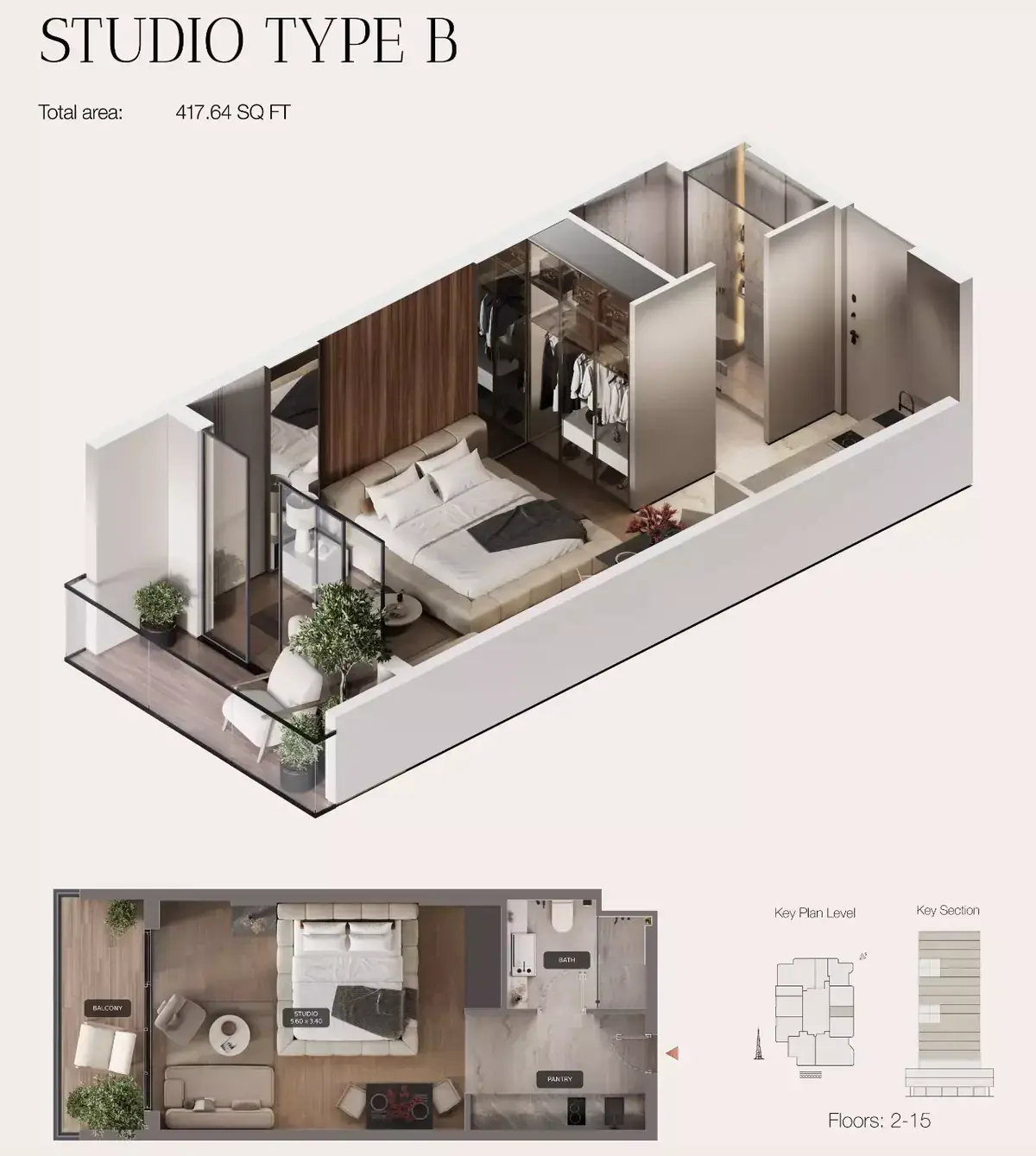 Планировка — Студия, 39 м²