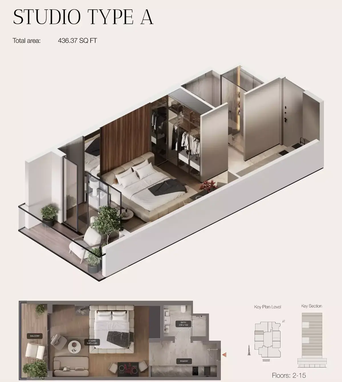 Планировка — Студия, 41 м²