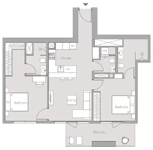 Планировка — 2-спальная, 96 м²