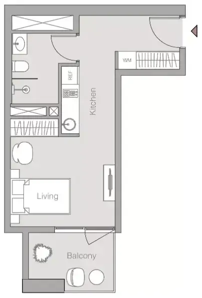 Планировка — Студия, 35 м²