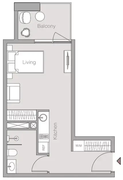 Планировка — Студия, 36 м²