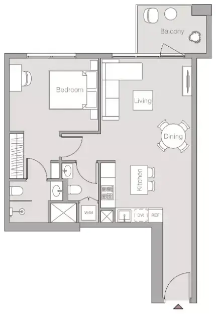 Планировка — 1-спальная, 63 м²