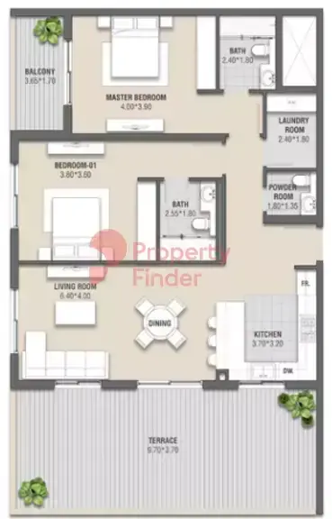 Планировка — 2-спальная, 154 м²
