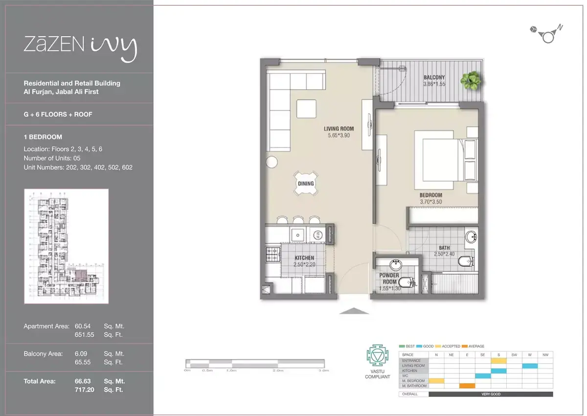 Планировка — 1-спальная, 67 м²